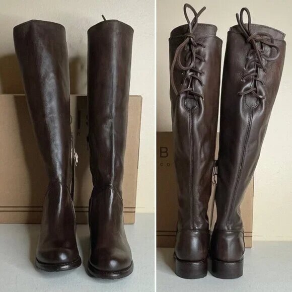 New BED STU Manchester Brown Leather Tall Riding Boots BedStu Size 6 - Picture 6 of 16
